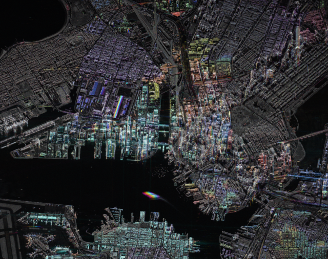 Colorized sub-aperture image of Boston, MA, USA